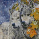 Wolves in the snowfall cross stitch pattern in pdf DMC