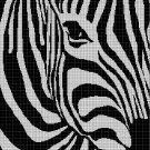 Zebra silhouette cross stitch pattern in pdf