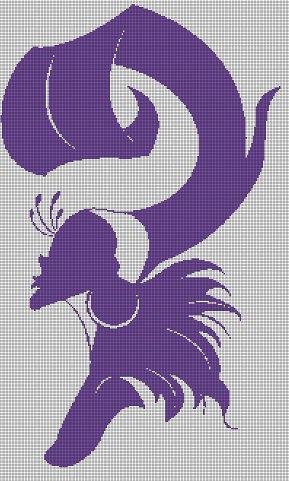 Yzma silhouette cross stitch pattern in pdf