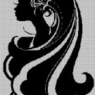 Woman Hairstyle silhouette cross stitch pattern in pdf