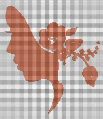 Woman face silhouette cross stitch pattern in pdf