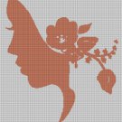 Woman face silhouette cross stitch pattern in pdf