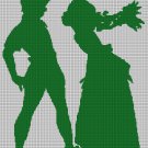 Wendy and PeterPan silhouette cross stitch pattern in pdf