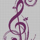 Violin  silhouette cross stitch pattern in pdf