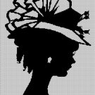 Vintage woman head silhouette cross stitch pattern in pdf