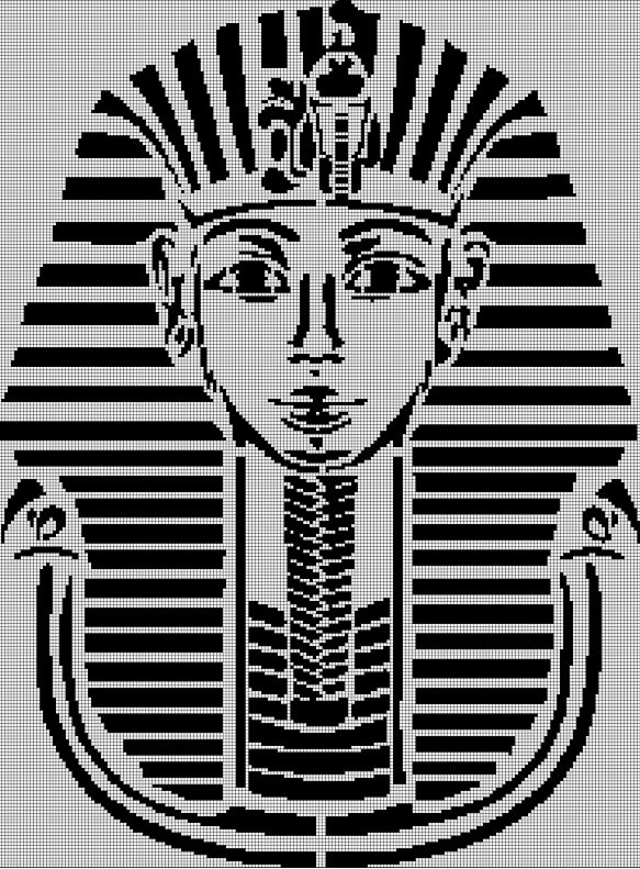 Tutanhamon silhouette cross stitch pattern in pdf