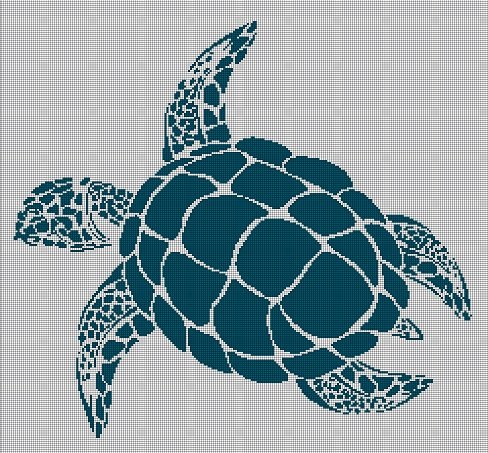 Turtle3 silhouette cross stitch pattern in pdf