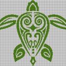Turtle light green silhouette cross stitch pattern in pdf