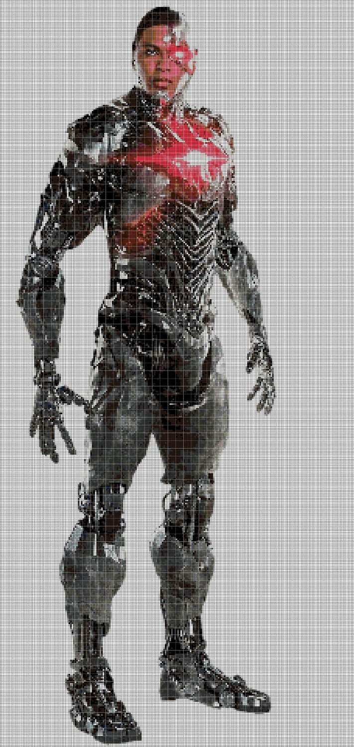 JL Cyborg cross stitch pattern in pdf DMC