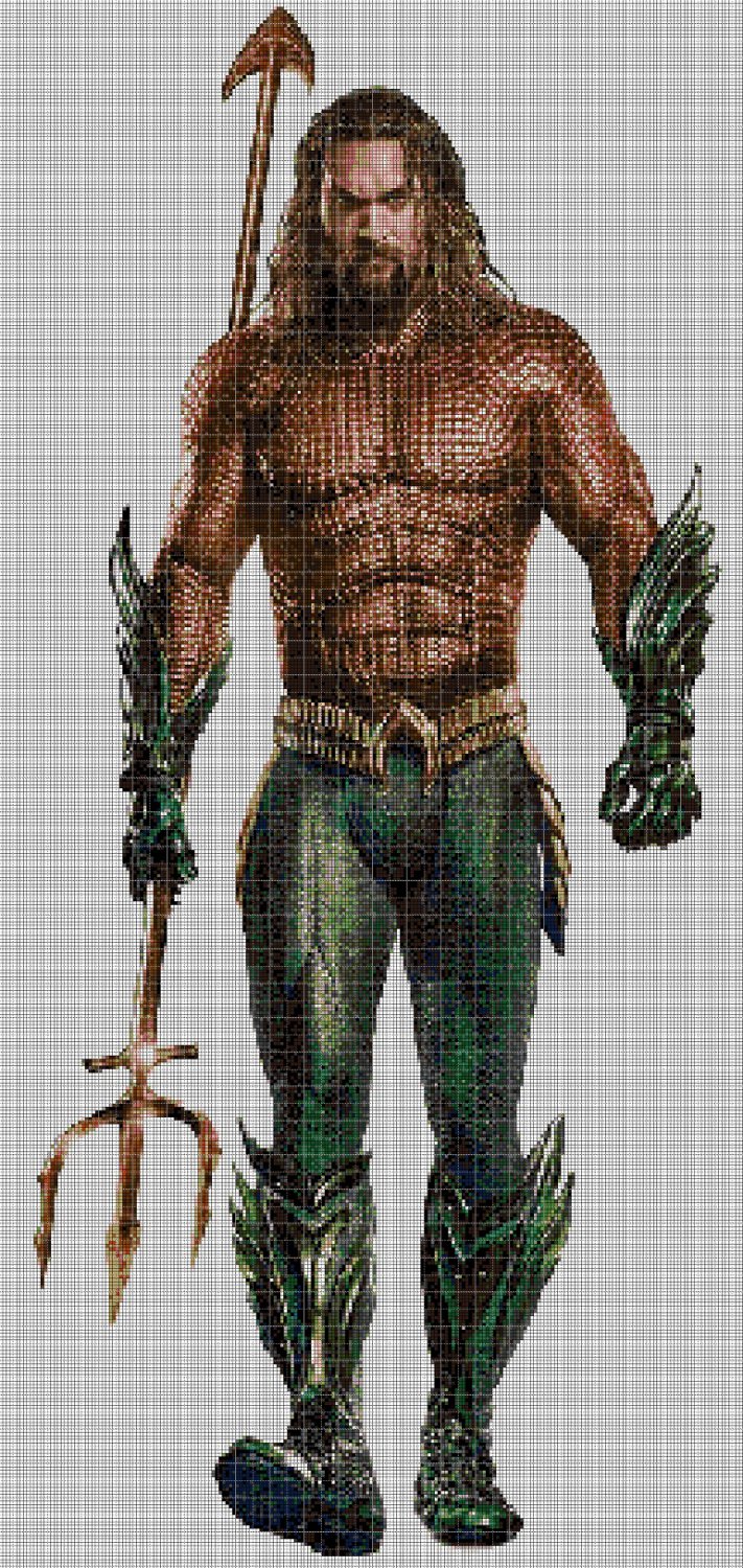 Aquaman cross stitch pattern in pdf DMC