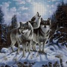 Wolves in winter 2 cross stitch pattern in pdf DMC