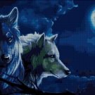 Wolves in night  cross stitch pattern in pdf ANCHOR