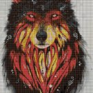Wolf paint art  cross stitch pattern in pdf DMC