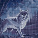 Wolf in night  cross stitch pattern in pdf DMC