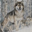 Wolf in winter 2 cross stitch pattern in pdf DMC