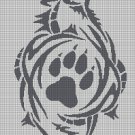 Tribalwolf silhouette cross stitch pattern in pdf