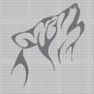 Tribalwolf 2 silhouette cross stitch pattern in pdf