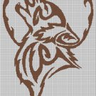 Tribal wolf and moon silhouette cross stitch pattern in pdf