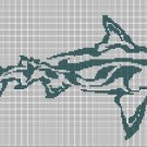 Tribal shark2  silhouette cross stitch pattern in pdf