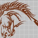 Tribal horse  silhouette cross stitch pattern in pdf