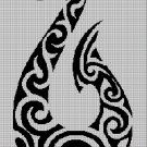 Tribal hook  silhouette cross stitch pattern in pdf