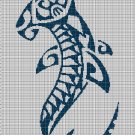 Tribal hammerhead  silhouette cross stitch pattern in pdf