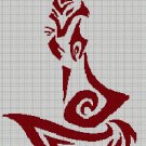 Tribal fox1  silhouette cross stitch pattern in pdf