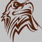 Tribal eagle head silhouette cross stitch pattern in pdf