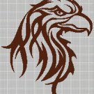 Tribal eagle  silhouette cross stitch pattern in pdf