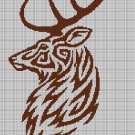Tribal Deer  silhouette cross stitch pattern in pdf