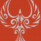Tribal blaze phoenix  silhouette cross stitch pattern in pdf