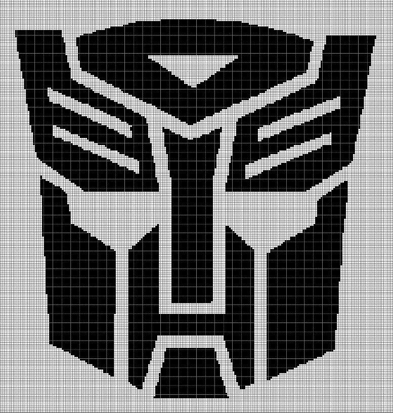 Transformers silhouette cross stitch pattern in pdf