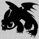 Toothless silhouette cross stitch pattern in pdf