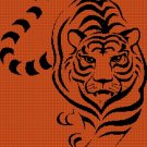 Tiger silhouette cross stitch pattern in pdf