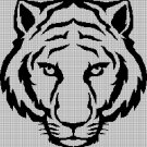 Tiger head 2 silhouette cross stitch pattern in pdf
