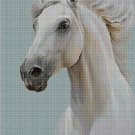 White horse head cross stitch pattern in pdf DMC