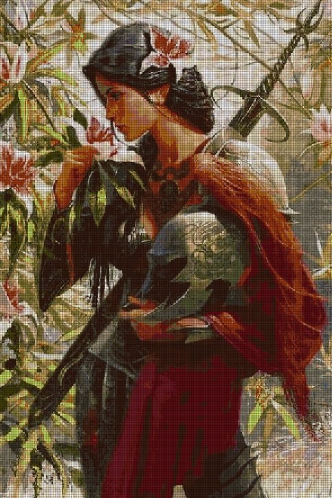 Warrior Woman  2 cross stitch pattern in pdf ANCHOR