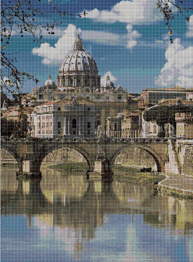 Vatican cross stitch pattern in pdf DMC