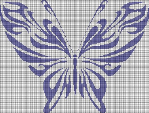 Thistle butterfly silhouette cross stitch pattern in pdf