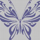 Thistle butterfly silhouette cross stitch pattern in pdf