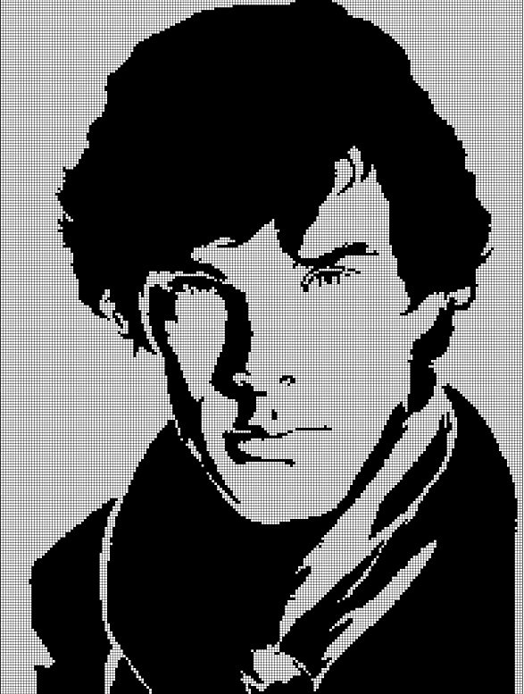 The Sherlock silhouette cross stitch pattern in pdf