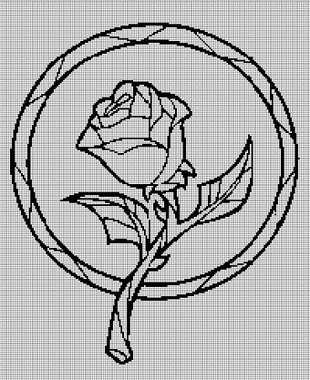The Rose silhouette cross stitch pattern in pdf