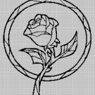 The Rose silhouette cross stitch pattern in pdf