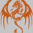 Tangerine dragon  silhouette cross stitch pattern in pdf