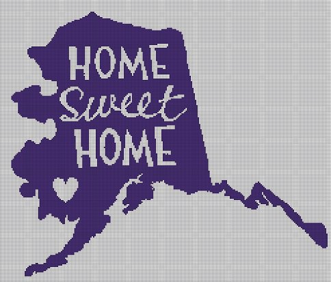 Sweet home Alaska  silhouette cross stitch pattern in pdf