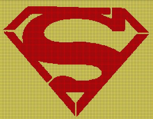 Superman logo  silhouette cross stitch pattern in pdf