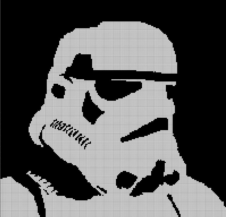 Strom trooper face  silhouette cross stitch pattern in pdf
