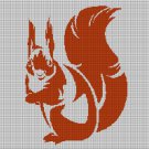 Squirrel  silhouette cross stitch pattern in pdf