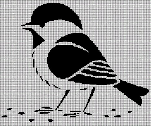 Sparrow  silhouette cross stitch pattern in pdf