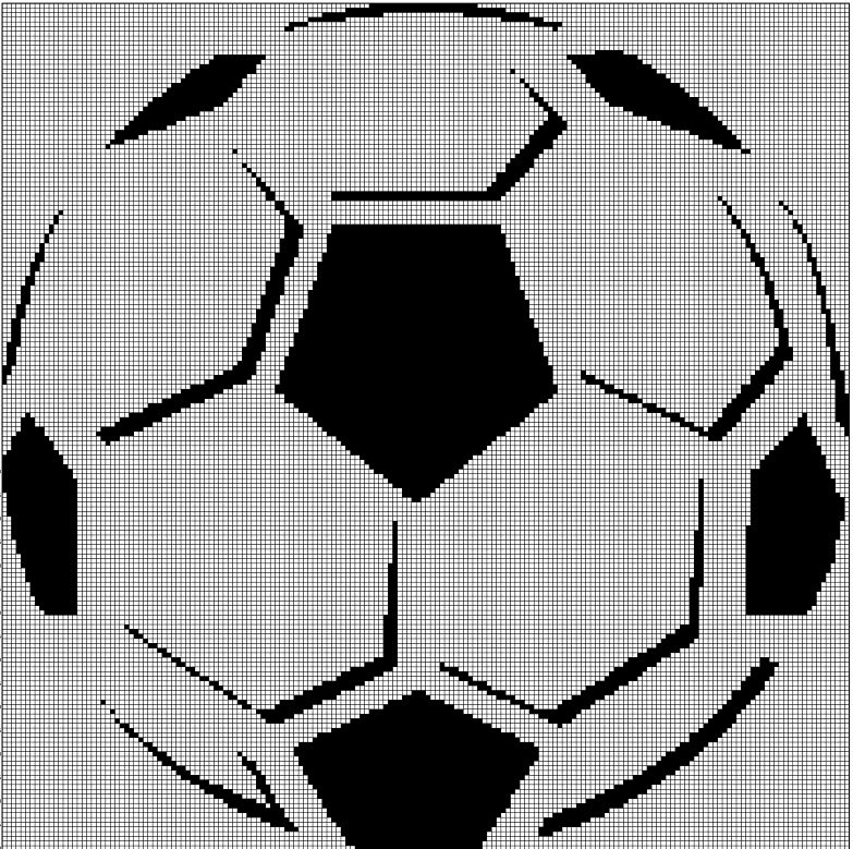 Soccer Ball  silhouette cross stitch pattern in pdf